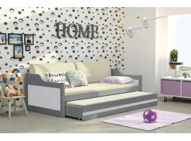 Кровать детская DAWID графит c матрасами
