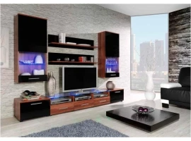 Sektsioon CAMA II must kõrgläige ja matt ploomipuit/matt ploomipuit