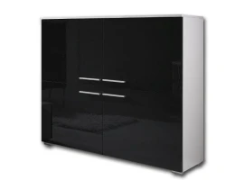 Комод COMO черный высокий глянец/ белый матовый