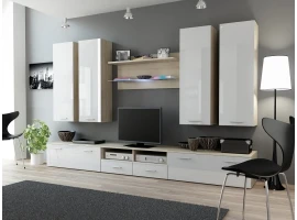 Sektsioon DREAM III valge kõrgläige/tamm sonoma