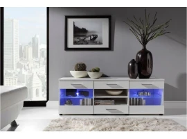 Комод LOGO I белый высокий глянец/белый матовый