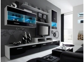 Секция LOGO II черный высокий глянец/матовый белый