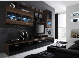 Секция LOGO II черный высокий глянец/слива матовый