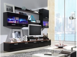 Секция LOGO II черный высокий глянец/слива матовый и черный матовый