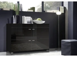 Kummut LOGO II must kõrgläige/matt must