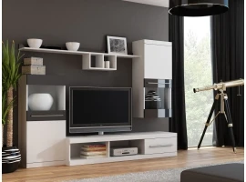 Секция NICK белый матовый и черный высокий глянец/белый матовый