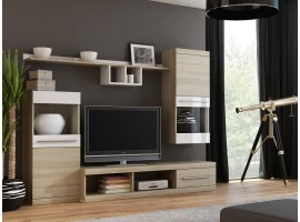 Секция NICK дуб сонома и белый высокий глянец/дуб сонома