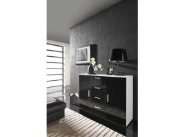 Kummut UNI must kõrgläige/matt valge