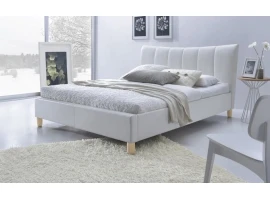 Voodi 160x200 SANDY valge PU