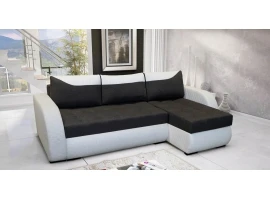 Угловой диван-кровать PIREUS черно-белый