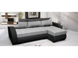 Угловой диван-кровать PIREUS серый-черный
