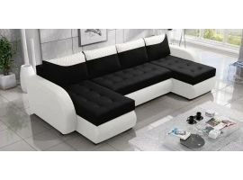 Угловой диван-кровать PIREUS BIS черно-белый