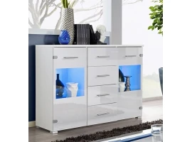 Комод RENO белый и белый глянец