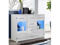 Комод RENO белый и белый глянец pilt 2