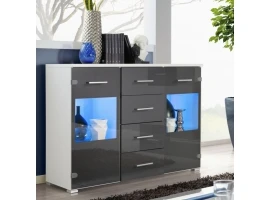Комод RENO белый и графит глянец