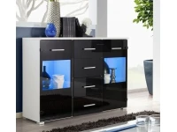 Комод RENO белый и черный глянец pilt 2