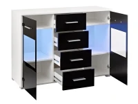 Комод RENO белый и черный глянец pilt 3