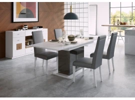 Стол раздвижной STARS 03 белый глянец - черный глянец