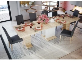 Стол раздвижной STARS 06 белый глянец - дуб сонома