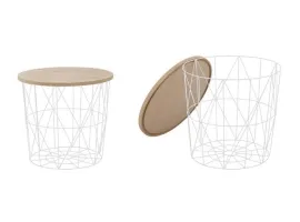 Журнальный стол MARIFFA белый-натуральный