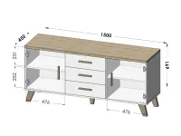 Комод LOTTA 150 2D3S pilt 4