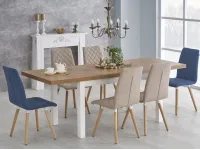 Стол раздвижной TIAGO дуб ланцелот / белый pilt 2