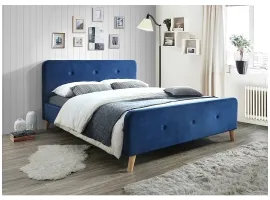 Voodi 160x200 MALMO sinine velvet