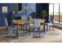 Стол раздвижной SORBUS медовый дуб - графит pilt 3