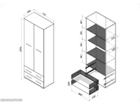 Шкаф с полками LIMA REG-2 белый pilt 3