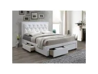 Кровать 180x200 ENGLAND белая эко-кожа pilt 3