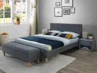 Кровать 160x200 AZURRO 160 серый pilt 2