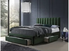 Voodi 160x200 GRACE  roheline samet