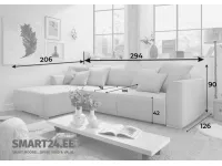 Угловой диван-кровать LAZY LUX PROMO - Phoenix 13 Серый pilt 3