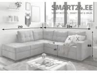 Угловой диван-кровать ADONE 2 PROMO - Серый pilt 3