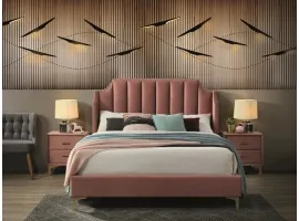 Кровать 160x200 MONAKO 160 розовый вельвет