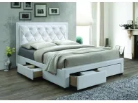 Voodi 140x200 ENGLAND valge ekonahk pilt 2