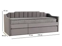 Voodi 90x200 JOSH - Hall pilt 3