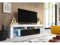 TV стол TORO 158 белый - черный глянец pilt 2