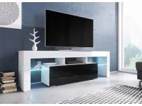 TV стол TORO 138 белый - черный глянец pilt 2