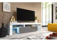 TV стол TORO 158 белый - серый глянец pilt 2