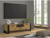 TV стол NUKA 160 дуб артисан - черный pilt 2