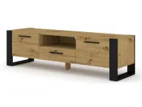 TV стол NUKA 160 дуб артисан - черный pilt 3