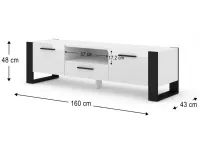 TV стол NUKA 160 белый - черный pilt 4