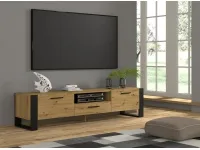 TV стол NUKA 200 дуб артисан - черный pilt 2