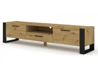 TV стол NUKA 200 дуб артисан - черный pilt 3