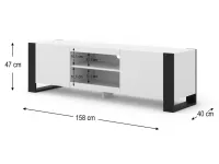 TV стол MONDI 158 белый матовый- черный pilt 4