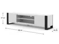 TV-alus MONDI 188 valge matt - must pilt 4