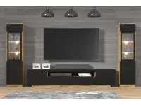 TV стол AURA S 200 дуб + черный pilt 8