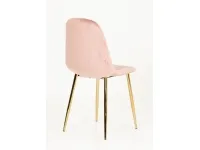 Стул J934 розовый бархат - золотой pilt 4