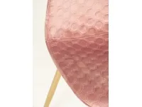 Стул J934 розовый бархат - золотой pilt 3